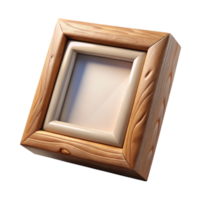 elegant rustic Wooden Picture Frame with White Mat Transparent Background png