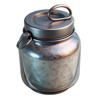 impressive abstract Glass Jar with Metal Lid Isolated Transparent Background high resolution png
