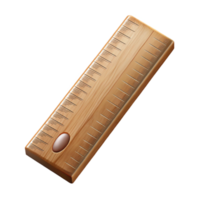 elegant minimalist Wooden Ruler Top View Transparent Background authentic png