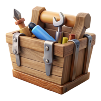 stunning classic Wooden Toolbox with Tools Isolated Element high resolution png
