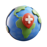 serene artistic Global Health Icon with World Map Transparent high quality png