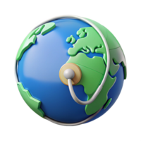 Global Health Icon with World Map Transparent png