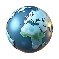 serene minimalist Globe with Continents Highlighted Transparent png