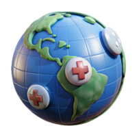 extraordinary rustic Globe with Medical Symbols Global Health Transparent Background high resolution png