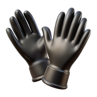 serene minimalist Gloves Pair Black Rubber Isolated Element detailed png