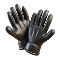 elegant abstract Gloves Pair Black Rubber Isolated Element authentic png