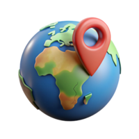 impressive traditional World Globe with Location Pin Travel Destination Isolated high resolution png