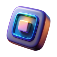 Glowing Vr Marker with Square Design Isolated Element png