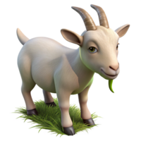 elegant rustic Goat Eating Grass Isolated Close Up exclusive png
