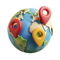wonderful modern World Map with Pins Isolated Element high resolution png