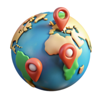 elegant abstract World Map with Pins Isolated Element genuine png