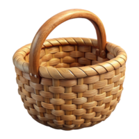 dramatic artistic Woven Basket with Handles Isolated Element png