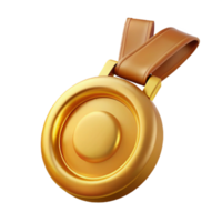 vibrant minimalist Gold Medal Close Up Transparent Background genuine png