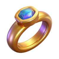 impressive rustic Gold Ring with Gemstone Transparent Element high quality png