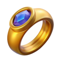 vibrant traditional Gold Ring with Gemstone Transparent Element high resolution png