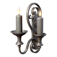 stunning vintage Wrought Iron Candle Sconce with Scroll Design Cutout high resolution png
