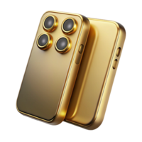 serene traditional Gold Smartphone with Triple Camera Isolated high resolution png