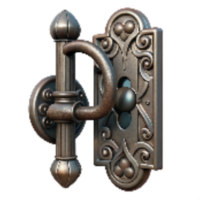 impressive modern Wrought Iron Door Handle with Decorative Detail Cutout high quality png