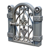 impressive traditional Wrought Iron Gate Latch with Decorative Detail Cutout genuine png