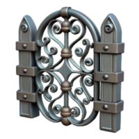 vibrant classic Wrought Iron Gate Latch with Decorative Detail Cutout professional png