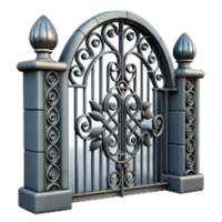 beautiful classic Wrought Iron Gate with Decorative Elements Cutout original png