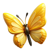 dramatic classic Yellow Butterfly Wings Open with Transparent Background professional png