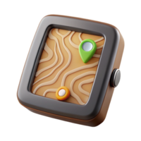 stunning vintage Gps Device Displaying a Topographic Map Transparent Background premium png