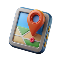 elegant artistic Gps Device with Map Coordinates Cutout on Transparent Background exclusive png