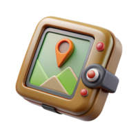 vibrant vintage Gps Device Showing Coordinates on Screen Transparent Background exclusive png