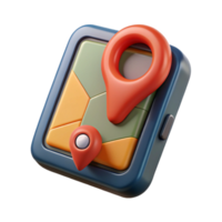 magnificent contemporary Gps Device with Map Coordinates Cutout on Transparent Background authentic png