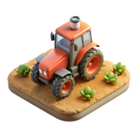 vibrant creative Gps Guided Tractor in Field Aerial View Isolated premium png