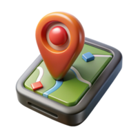 elegant contemporary Gps Device with Map Coordinates Cutout on Transparent Background genuine png