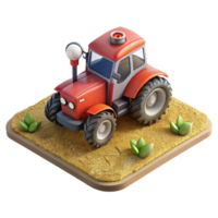wonderful artistic Gps Guided Tractor in Field Aerial View Isolated authentic png