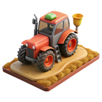 elegant artistic Gps Guided Tractor Plowing Field Transparent Background high resolution png