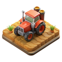 extraordinary modern Gps Guided Tractor in Field Aerial View Isolated genuine png