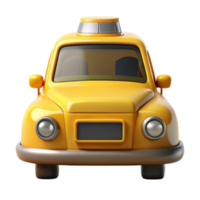 dramatic rustic Yellow Taxi Cab Front View Transparent Background high resolution png