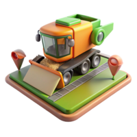 elegant classic Gps Tracking Device on Tractor Transparent Background high resolution png