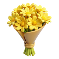 serene artistic Yellow Wildflower Bouquet Top View Cutout authentic png