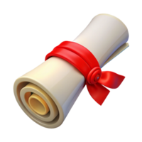 stunning rustic Graduation Diploma Scroll with Red Ribbon Isolated high resolution png
