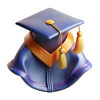 dramatic minimalist Graduation Gown with Mortarboard Isolated professional png