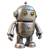 Graffiti Character Robot Style Silver Isolated on Transparent Background png