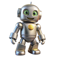 elegant minimalist Graffiti Character Robot Style Silver Isolated on Transparent Background premium png