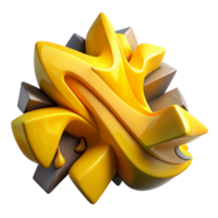 wonderful minimalist Graffiti Mural Abstract Style Yellow Isolated on Transparent Background original png