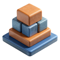 wonderful artistic Yoga Blocks Stacked Top View Isolated Element original png