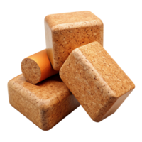impressive modern Yoga Blocks Isolated with Cork Texture high resolution png