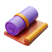 serene classic Yoga Mat and Towel Rolled Up Grey Isolated high resolution png