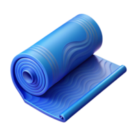 elegant minimalist Yoga Mat Blue Unrolled Transparent Background authentic png