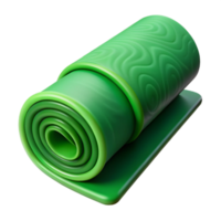 beautiful artistic Yoga Mat Green Rolled Up Cutout original png