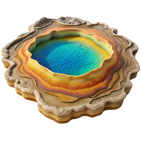 vibrant artistic Grand Prismatic Spring Colorful Bacteria Mats Isolated Element high resolution png