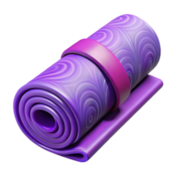 elegant traditional Yoga Mat Rolled Up Purple Isolated Cutout high quality png